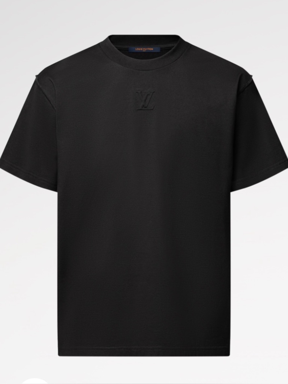 Louis Vuitton Black Embossed LV Chest Logo Short Sleeve Tee